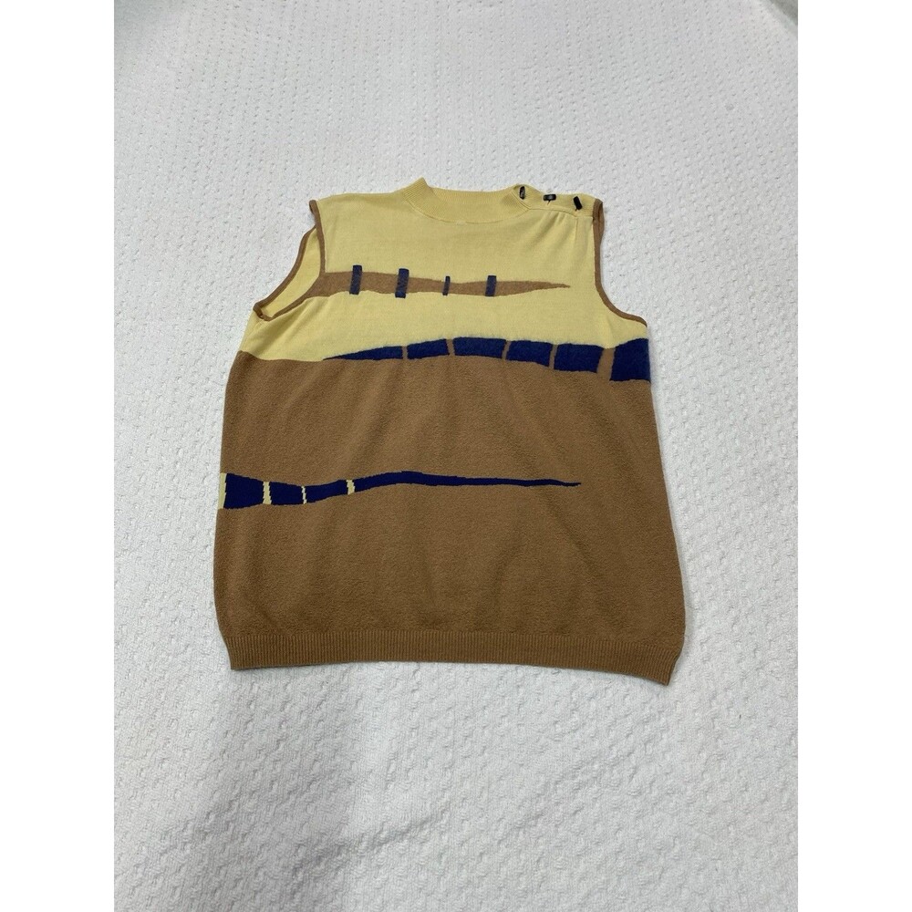 Jamie Sadock Women's Sleeveless Sweater Yellow, Brown, Blue No Tag Fits Small